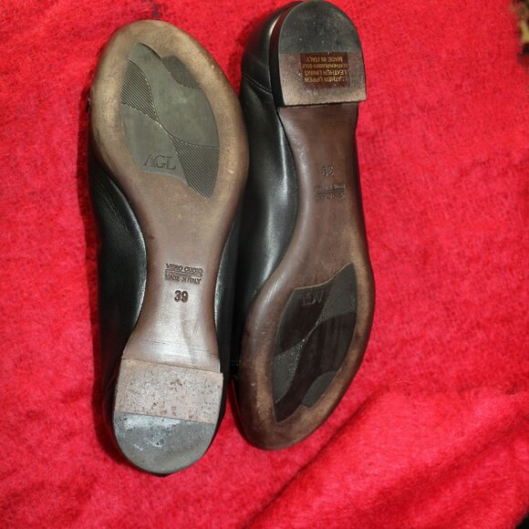 AGL Attilio Giusti Leombruni Monica Cap Toe Ballet Flat in Black Italy size 9 - Picture 4 of 9